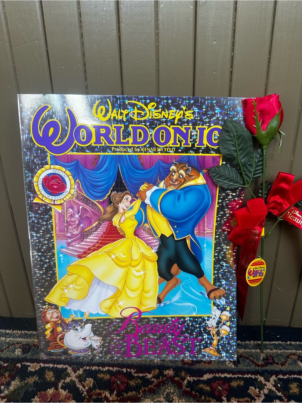 1993 Disney’s World On Ice Beauty and the Beast program & Rose w/ tag